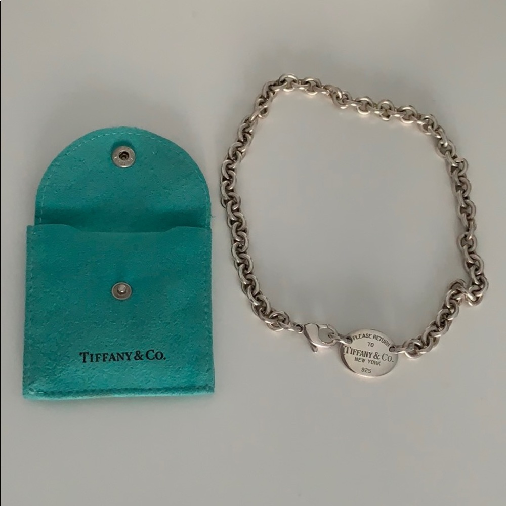 vintage Tiffany & Co RTT- Oval tag necklace -EUC